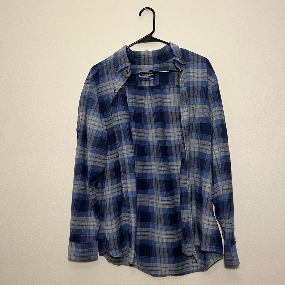 Blue Vineyard Vines Flannel, Size L